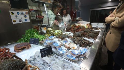 Mercado de plaza de Lugo en víspera de Nochevieja