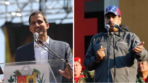 Juan Guaid y Nicols Maduro