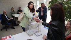 La dirigente gallega de Ciudadanos Olga Louzao, votando el pasado domingo en Lugo