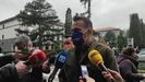 El secretario general de CCOO de Asturias, José Manuel Zapico, atiende a los medios