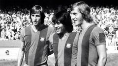Cruyff, Sotil y Neeskens en el Barcelona de 1974