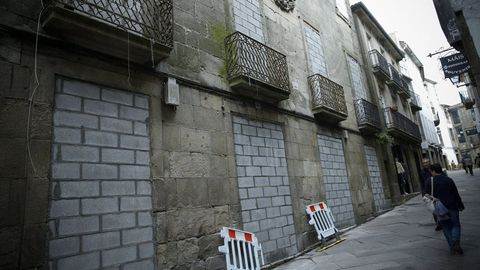 Casa de la Algalia, en Santiago, que fue tapiada y que ahora ha vuelto a ser okupada