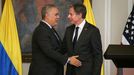Iván Duque con el secretario de Estado de EE.UU. Antony Blinken