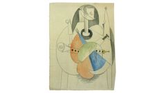 Instruments de musique et compotier sur une table, de Pablo Picasso