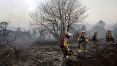 Bomberos forestales actuando en un incendio en Marcelle, en una foto de archivo