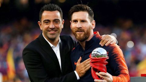 Xavi Hernndez y Leo Messi.Xavi Hernndez, entrenador del Barcelona, y Leo Messi