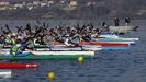 Una de las regatas del Campeonato Galego de Invierno de Piragüismo