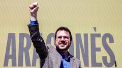 El candidato de ERC a la reeleccin en la Generalitat, Pere Aragons, en un mitin en Barcelona.