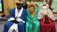 Los Reyes Magos en su visita del pasado año a Cenlle