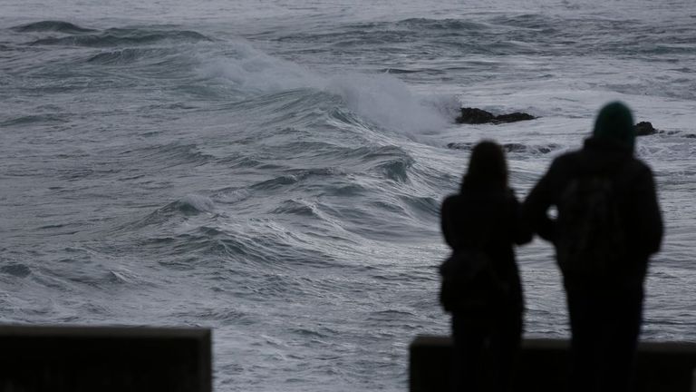 Fuerte oleaje en la costa gallega