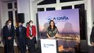 La alcaldesa, Inés Rey, en la presentación de la estrategia turística de A Coruña en Madrid, a la que acudió la ministra de Turismo, Reyes Maroto