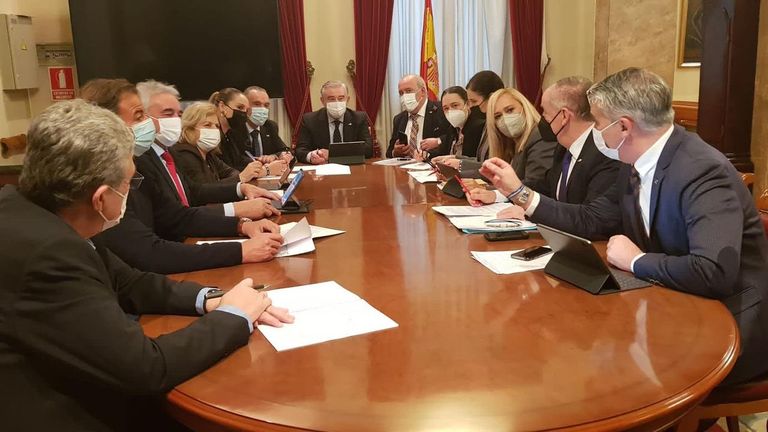 Reunión de los senadores gallegos del PP para tratar las enmiendas sobre Lugo