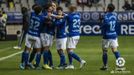 Los jugadores del Oviedo celebran el 1-0 ante el Mlaga