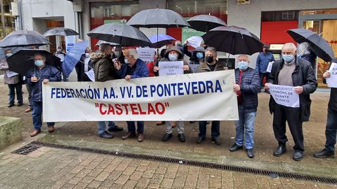 Protesta de este jueves contra los abusos bancarios en Pontevedra