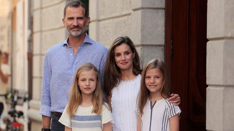 Foto de familia durante su estancia veraniega en Baleares