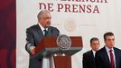 López Obrador, el lunes, durante una rueda de prensa matutina en el Palacio Nacional de Ciudad de México.