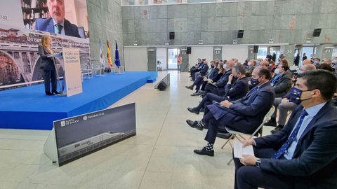 Intervención de Ana Pastor, una de las homenajeadas por la Xunta, en el acto en Ourense