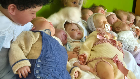 Una peque�a parte de la colecci�n de beb�s reborn de Marta Villamil