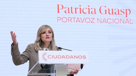 La portavoz nacional de Ciudadanos, Patricia Guasp, tras la reunión de la permanente del partido