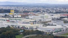 Vista area del polgono industrial de O Ceao, en Lugo