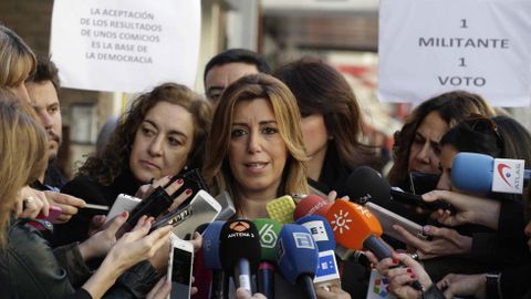 Susana Daz, a la entrada del Comit Federal del PSOE