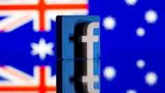 El logo de Facebook sobre una bandera australiana