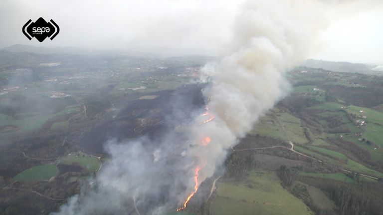 Un incendio en Asturias, en una imagen de archivo