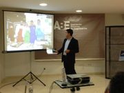 Luis Romero, de Habelas Hailas, durante su presentaci�n