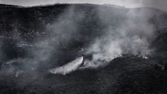 Incendio en Vilario de Conso, parroquia de Sabugido, donde han ardido dos mil hectareas 
