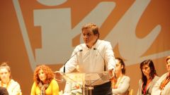 Alejandro Su�rez en una asamblea de IU de Asturias