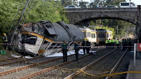 El accidente del tren Celta causó cuatro muertos y 47 heridos, 13 de ellos graves