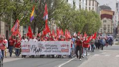 Manifestación de CCOO y UGT por el Primero de Mayo en Ferrol