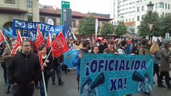 Manifestación pola oficialidá del asturianu