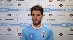 El jugador del Celta Sergio Carreira, tras el partido ante el Athletic Club.