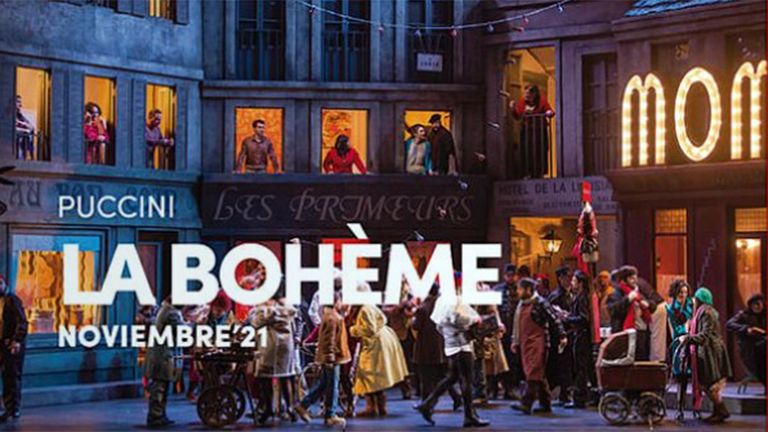 Cartel de Lä Bohème de Puccini, una de las obras que acogerá el teatro Campoamor de Oviedo en la temporada 2021-22