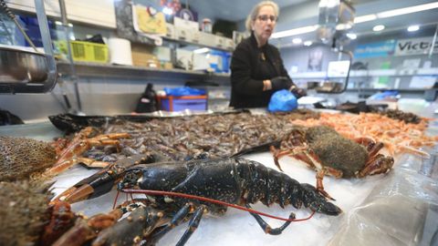 Vendedores del mercado de plaza de Lugo en A Coruña