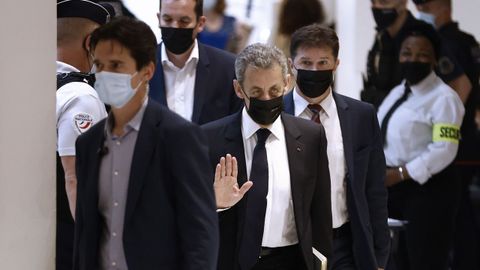 Sarkozy, a su llegada al Tribunal Correccional de Pars.