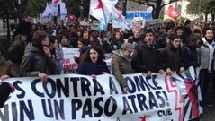 Manifestacin de los estudiantes en A Corua