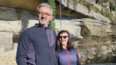 Mara Gonz�lez, con su padre, Daniel