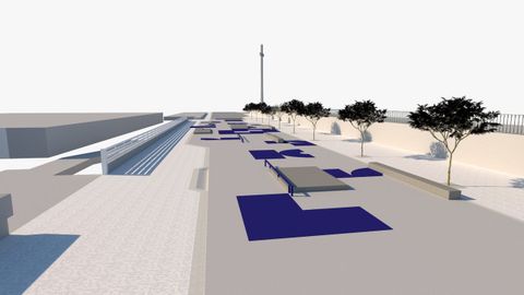 Recreación del «skate-plaza» que se construirá en la avenida de Reina Victoria, en Pontevedra