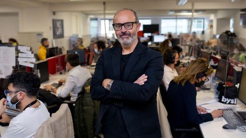 Javier Sande, CEO de Bysidecar y alma máter del grupo, en las instalaciones que tienen en A Coruña