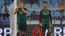 Ilyas Chaira y Alemao celebran uno de los goles del Real Oviedo