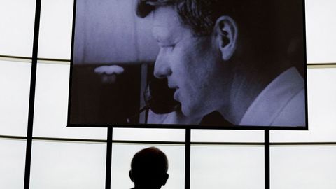 al ex fiscal general de los Estados Unidos, Robert F. Kennedy, en el 50 aniversario de su muerte, en el Museo y Biblioteca Presidencial John F. Kennedy en Boston