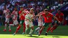 Lance en el partido entre Marruecos y Croacia