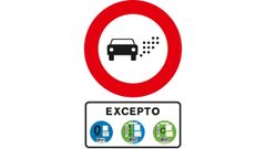 Señal de la Dirección General de Tráfico que indica zona de bajas emisiones (ZBE)