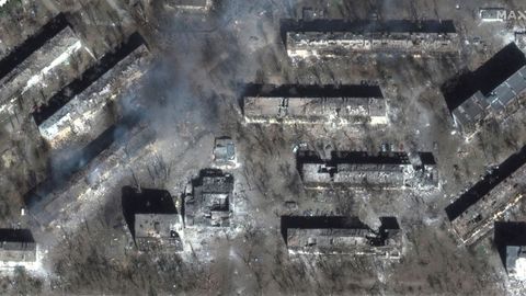 Imagen aérea de la destrucción en el este de Mariúpol