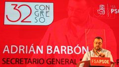 Adrin Barbn, en su primer discurso como secretario general de la FSA-PSOE