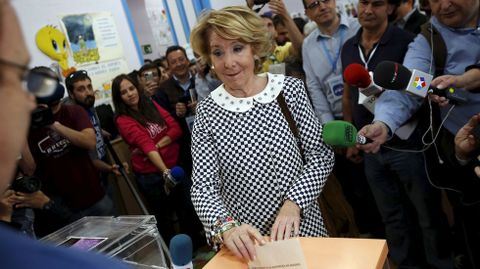 La presidenta del Partido Popular de Madrid y candidata a la alcaldia, Esperanza Aguirre