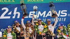 Alonso, Buemi y Nakajima en el podio de las 24 Horas de Le Mans 