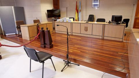 En una imagen de archivo, la sala de vistas de la Audiencia Provincial en Santiago